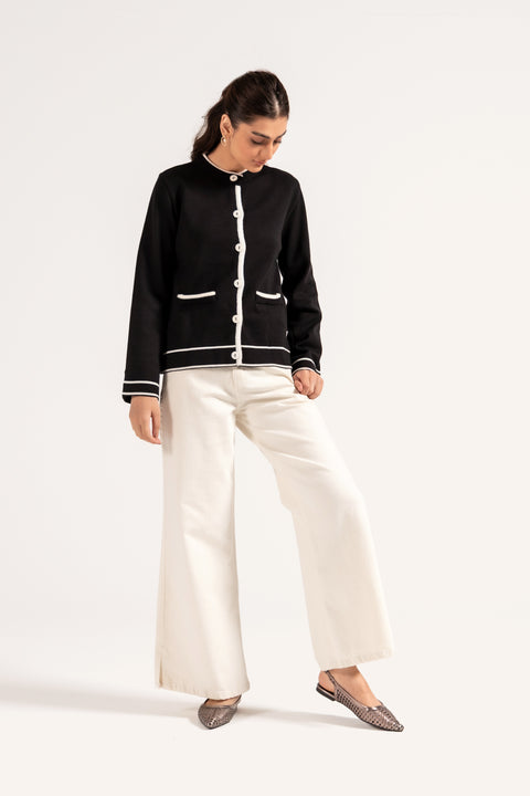 CONTRAST KNIT SWEATER