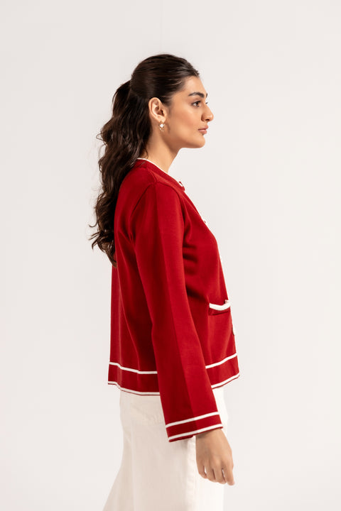 CONTRAST KNIT SWEATER