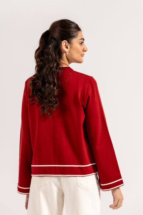 CONTRAST KNIT SWEATER