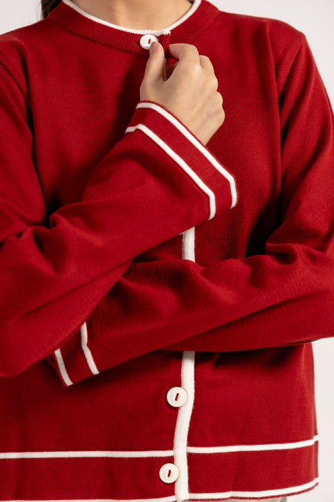 CONTRAST KNIT SWEATER