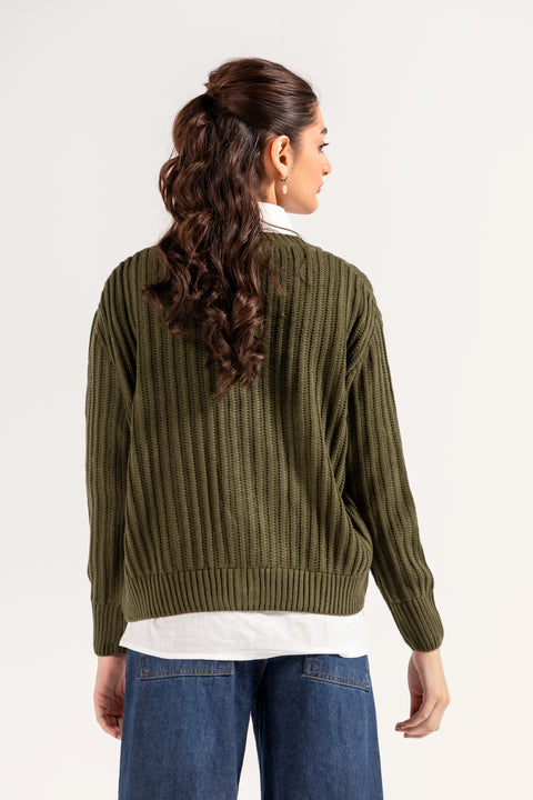 EYELET DETAIL CARDIGAN