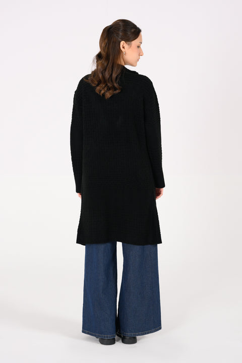 FOLD-OVER COLLAR CARDIGAN