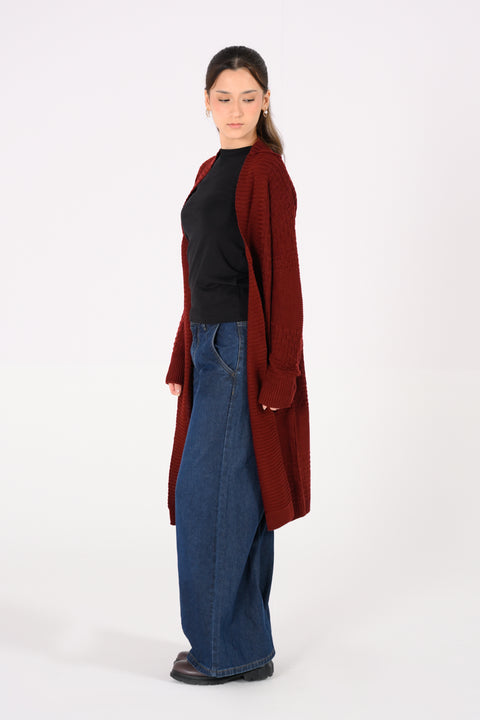 FOLD-OVER COLLAR CARDIGAN