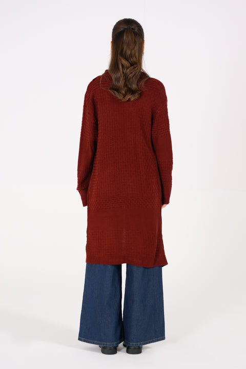 FOLD-OVER COLLAR CARDIGAN