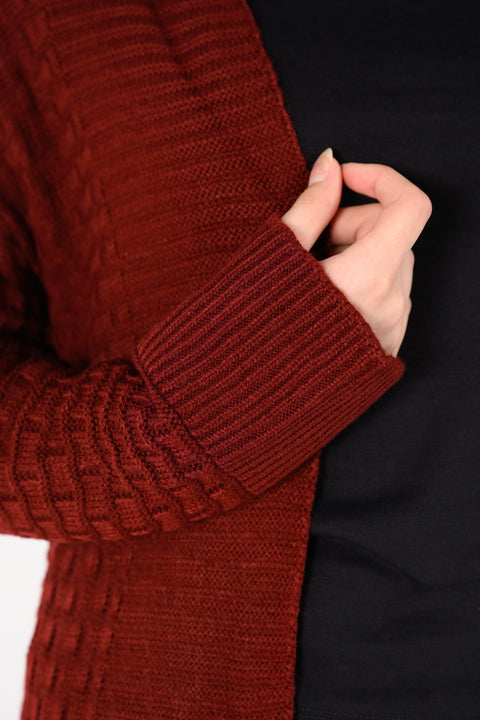 FOLD-OVER COLLAR CARDIGAN