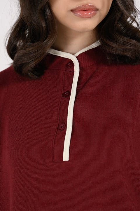 KNITTED TOP WITH CONTRAST DETAIL