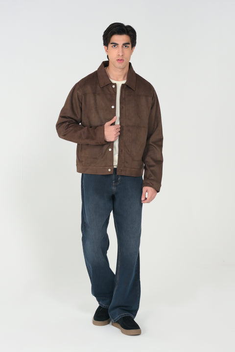 FAUX SUEDE LEATHER JACKET