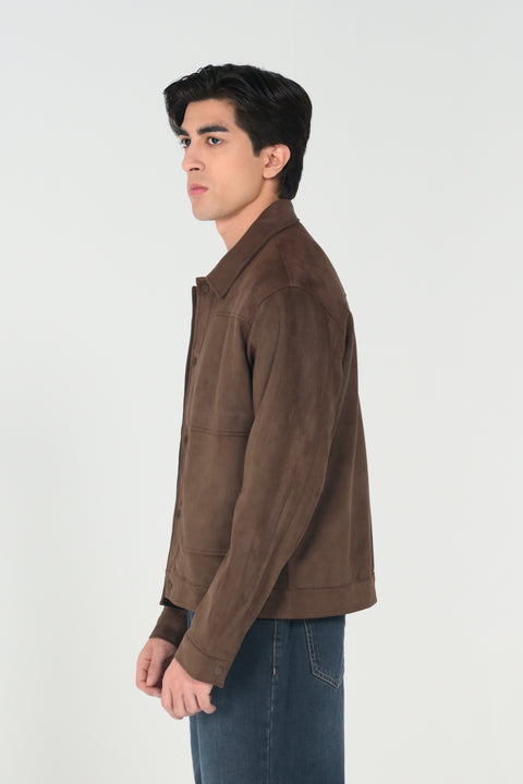 FAUX SUEDE LEATHER JACKET