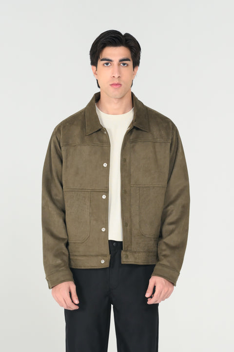 FAUX SUEDE LEATHER JACKET