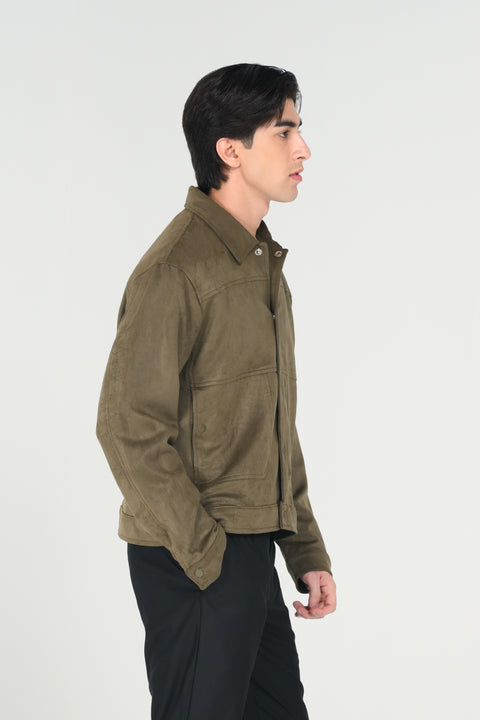 FAUX SUEDE LEATHER JACKET