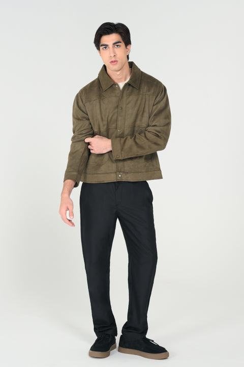FAUX SUEDE LEATHER JACKET