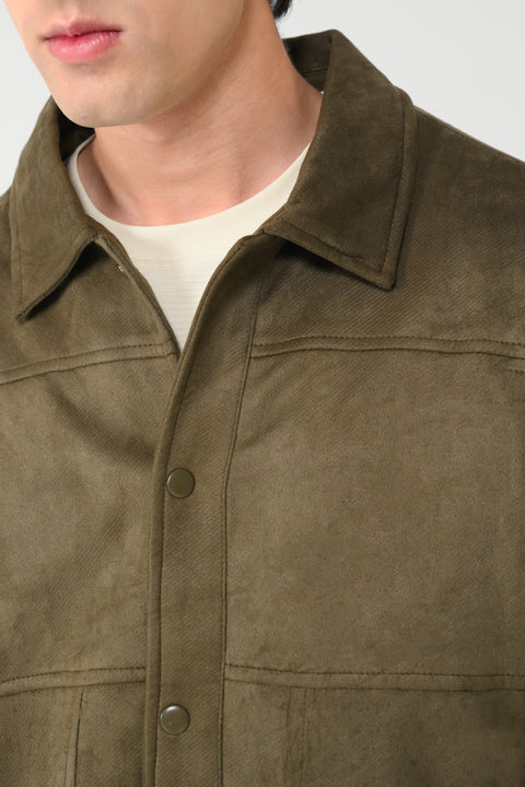 FAUX SUEDE LEATHER JACKET
