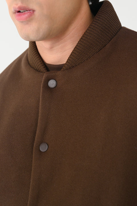 CONTRAST SLEEVE VARSITY JACKET