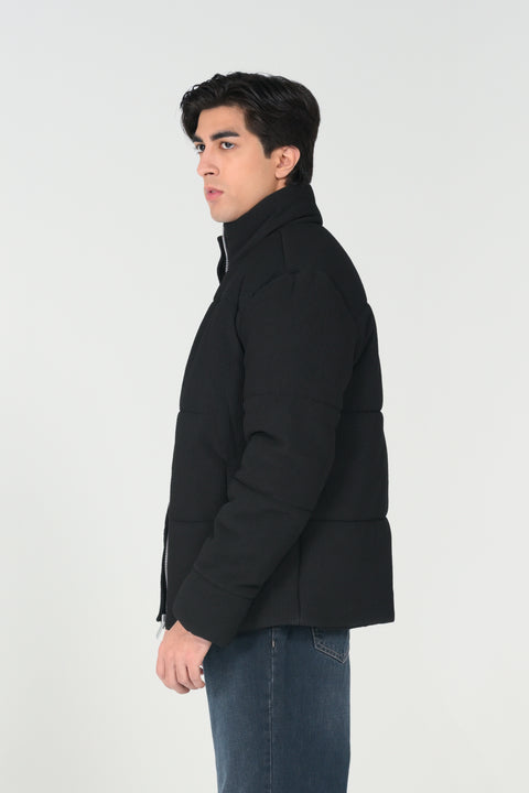 MOCK NECK QUILTED WARM JACKET