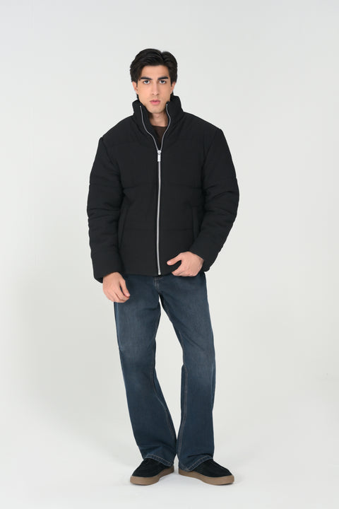 MOCK NECK QUILTED WARM JACKET