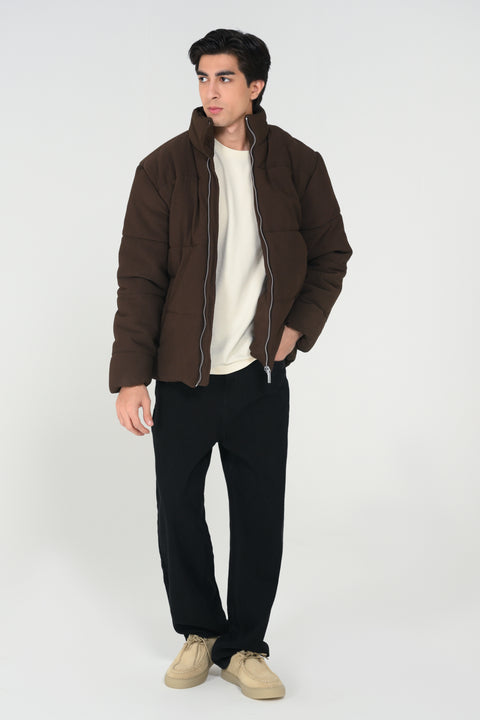 MOCK NECK QUILTED WARM JACKET