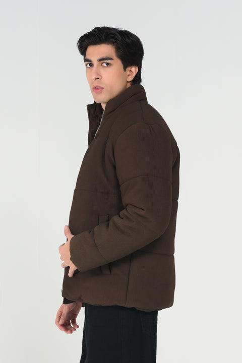 MOCK NECK QUILTED WARM JACKET