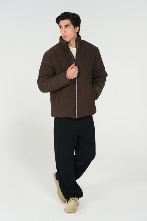 MOCK NECK QUILTED WARM JACKET