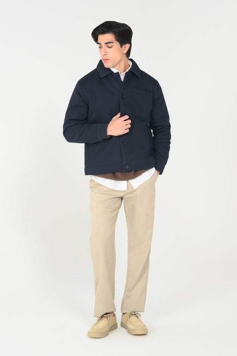 REGULAR FIT TEXTRURED JACKET