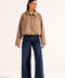 FAUX SUEDE BUBBLE HEM JACKET