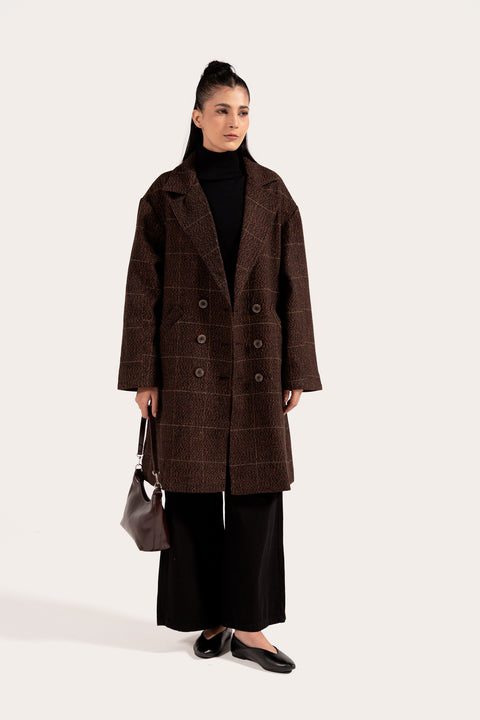 CHECKERED COAT WITH WELT POCKET