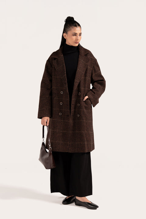 CHECKERED COAT WITH WELT POCKET
