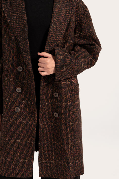 CHECKERED COAT WITH WELT POCKET