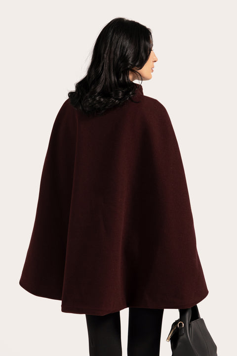 CAPE COAT WITH BELT DETAIL