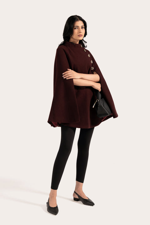 CAPE COAT WITH BELT DETAIL