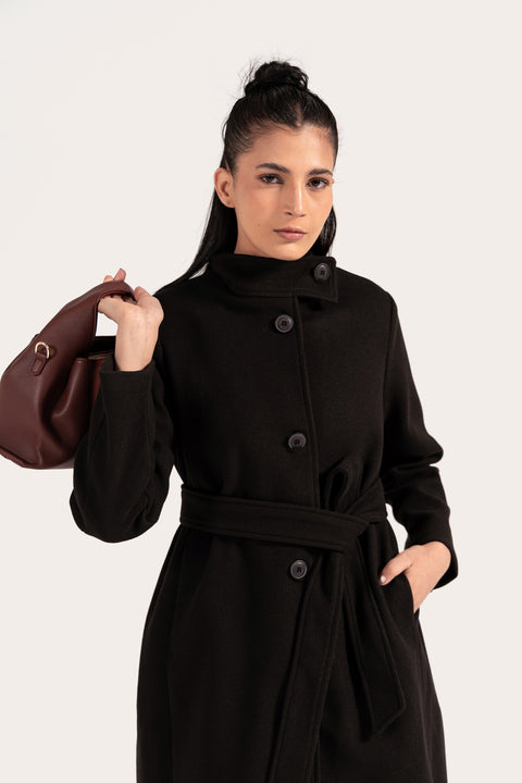 MOCK NECK LONG COAT