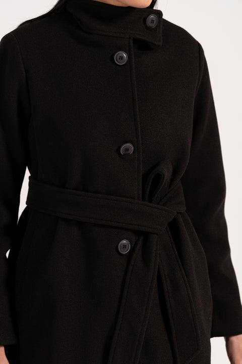 MOCK NECK LONG COAT
