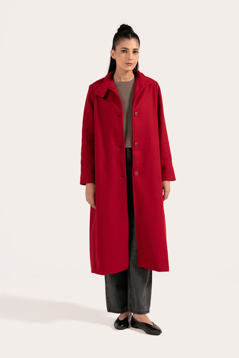MOCK NECK LONG COAT