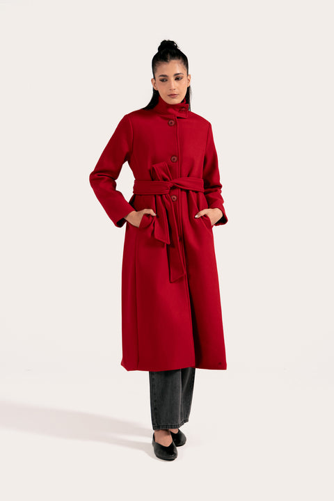 MOCK NECK LONG COAT