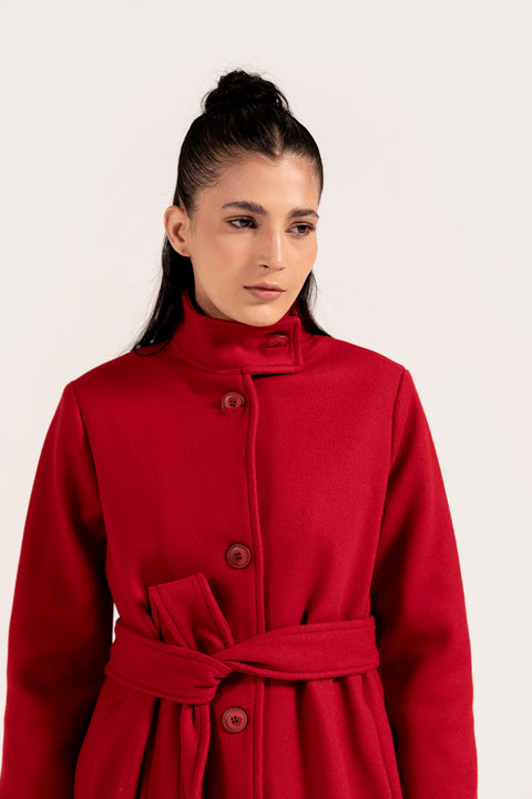 MOCK NECK LONG COAT