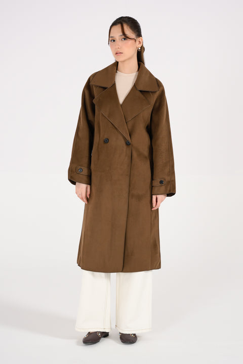 MOCK NECK COAT WITH TIPPING DETAIL