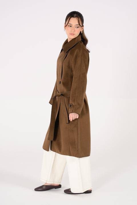 MOCK NECK COAT WITH TIPPING DETAIL