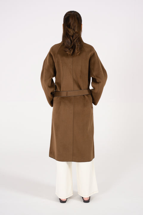 MOCK NECK COAT WITH TIPPING DETAIL