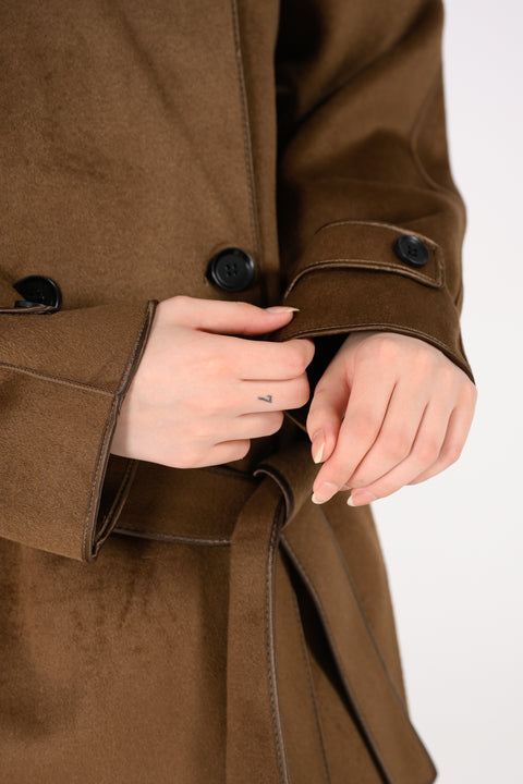MOCK NECK COAT WITH TIPPING DETAIL