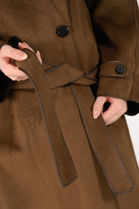 MOCK NECK COAT WITH TIPPING DETAIL