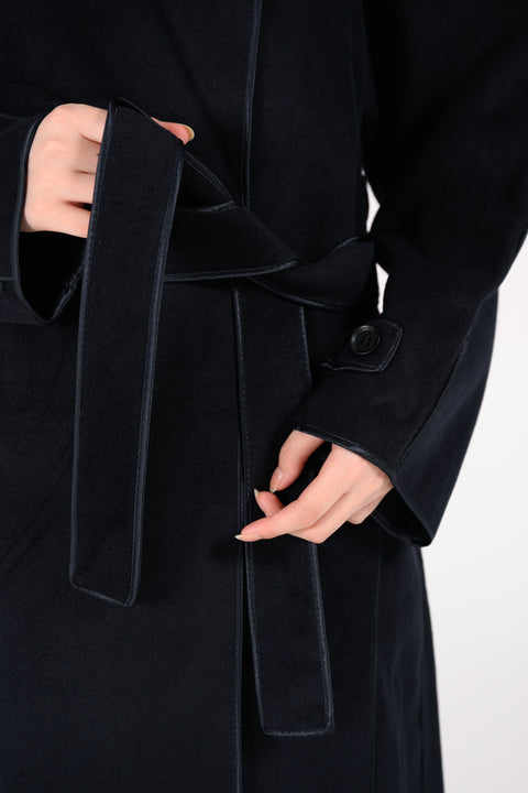 MOCK NECK COAT WITH TIPPING DETAIL