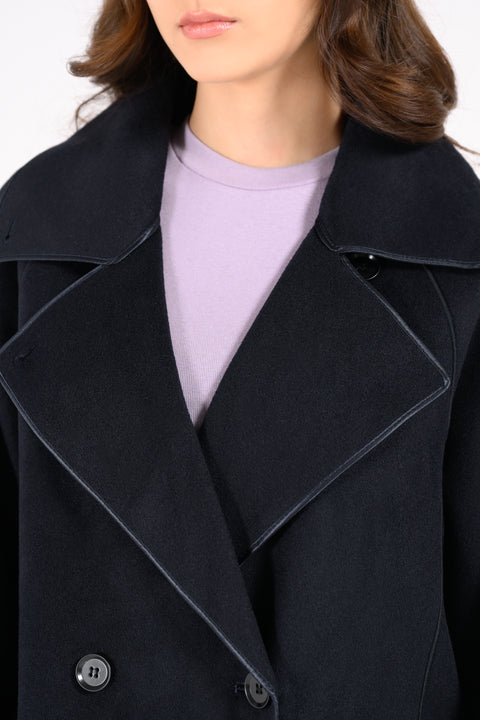 MOCK NECK COAT WITH TIPPING DETAIL