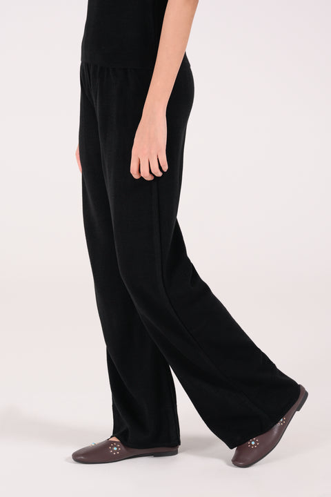 WIDE LEG SWEATER KNIT TROUSERS