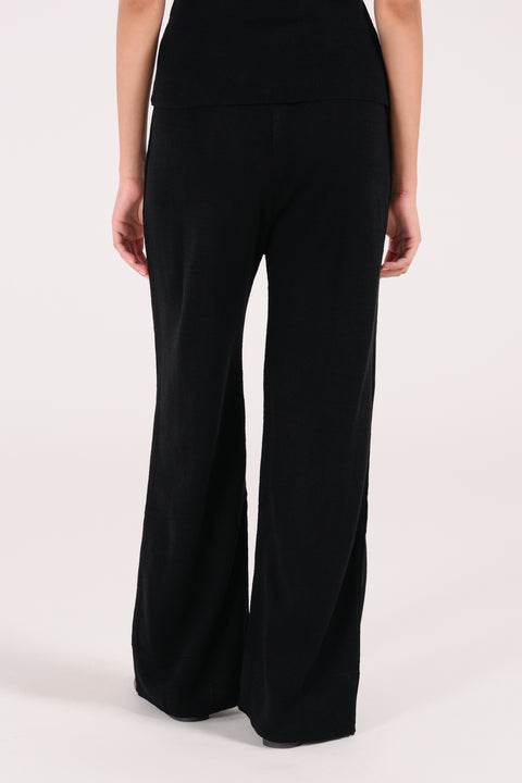 WIDE LEG SWEATER KNIT TROUSERS