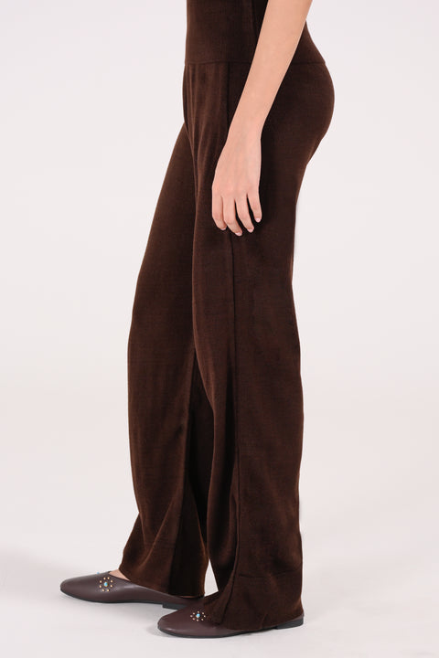 WIDE LEG SWEATER KNIT TROUSERS
