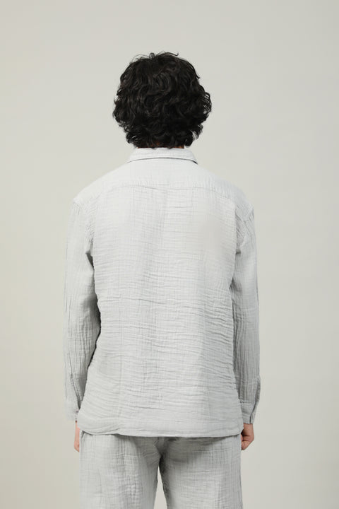 BAGGY FIT BUTTON DOWN RIPPLE SHIRT