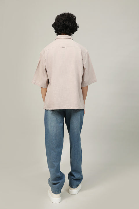 BAGGY FIT TEXTURED POLO SHIRT