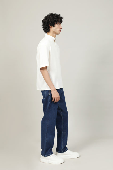 BOXY FIT BUTTON DOWN JACQUARD SHIRT