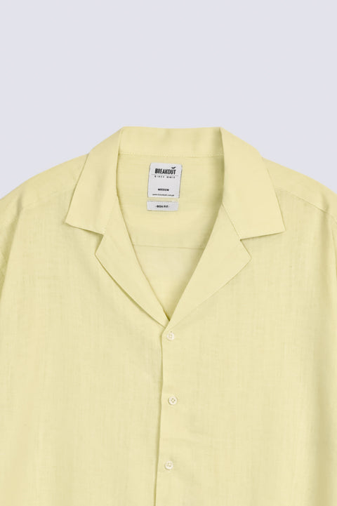 BOXY FIT RESORT COLLAR LINEN SHIRT