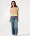 CONTRAST CROCHET KNIT TOP