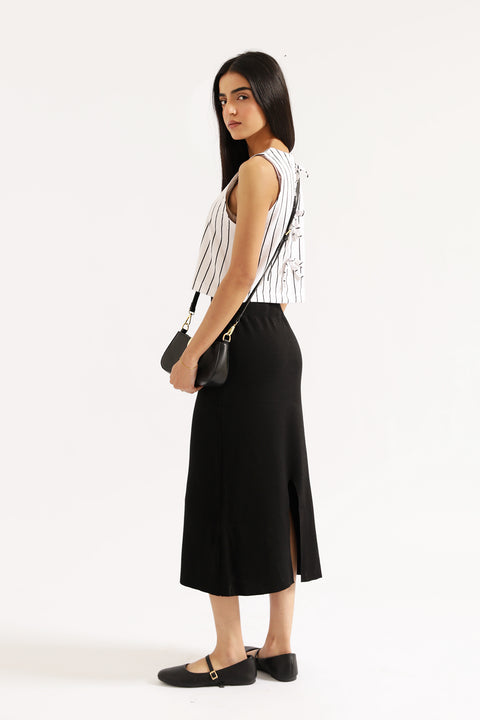 STRIPED TOP WITH BOW DETAIL